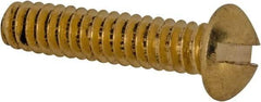 Value Collection - #6-32 UNC, 5/8" Length Under Head Slotted Drive Machine Screw - Round Head, Brass, Without Washer - Apex Tool & Supply