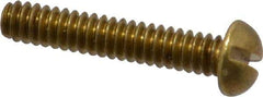 Value Collection - #6-32 UNC, 3/4" Length Under Head Slotted Drive Machine Screw - Round Head, Brass, Without Washer - Apex Tool & Supply