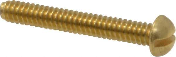 Value Collection - #6-32 UNC, 1" Length Under Head Slotted Drive Machine Screw - Round Head, Brass, Without Washer - Apex Tool & Supply
