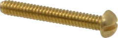 Value Collection - #6-32 UNC, 1" Length Under Head Slotted Drive Machine Screw - Round Head, Brass, Without Washer - Apex Tool & Supply
