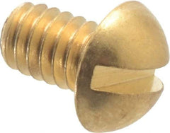 Value Collection - #8-32 UNC, 1/4" Length Under Head Slotted Drive Machine Screw - Round Head, Brass, Without Washer - Apex Tool & Supply