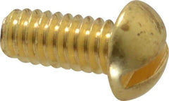 Value Collection - #8-32 UNC, 3/8" Length Under Head Slotted Drive Machine Screw - Round Head, Brass, Without Washer - Apex Tool & Supply