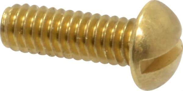 Value Collection - #8-32 UNC, 1/2" Length Under Head Slotted Drive Machine Screw - Round Head, Brass, Without Washer - Apex Tool & Supply