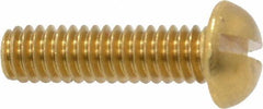 Value Collection - #8-32 UNC, 5/8" Length Under Head Slotted Drive Machine Screw - Round Head, Brass, Without Washer - Apex Tool & Supply
