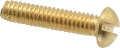 Value Collection - #8-32 UNC, 3/4" Length Under Head Slotted Drive Machine Screw - Round Head, Brass, Without Washer - Apex Tool & Supply