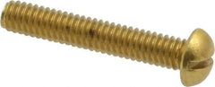 Value Collection - #8-32 UNC, 1" Length Under Head Slotted Drive Machine Screw - Round Head, Brass, Without Washer - Apex Tool & Supply