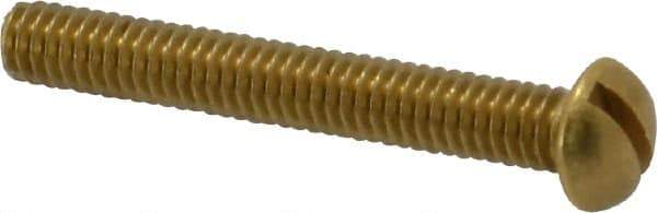 Value Collection - #8-32 UNC, 1-1/4" Length Under Head Slotted Drive Machine Screw - Round Head, Brass, Without Washer - Apex Tool & Supply