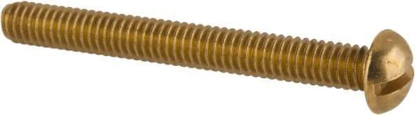 Value Collection - #8-32 UNC, 1-1/2" Length Under Head Slotted Drive Machine Screw - Round Head, Brass, Without Washer - Apex Tool & Supply