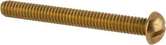 Value Collection - #8-32 UNC, 1-1/2" Length Under Head Slotted Drive Machine Screw - Round Head, Brass, Without Washer - Apex Tool & Supply