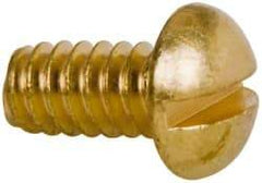 Value Collection - #10-24 UNC, 3/8" Length Under Head Slotted Drive Machine Screw - Round Head, Brass, Without Washer - Apex Tool & Supply