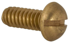 Value Collection - #10-24 UNC, 1/2" Length Under Head Slotted Drive Machine Screw - Round Head, Brass, Without Washer - Apex Tool & Supply