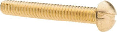 Value Collection - #10-24 UNC, 1-1/2" Length Under Head Slotted Drive Machine Screw - Round Head, Brass, Without Washer - Apex Tool & Supply