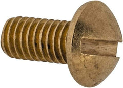 Value Collection - #10-32 UNF, 3/8" Length Under Head Slotted Drive Machine Screw - Round Head, Brass, Without Washer - Apex Tool & Supply