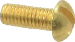Value Collection - #10-32 UNF, 1/2" Length Under Head Slotted Drive Machine Screw - Round Head, Brass, Without Washer - Apex Tool & Supply
