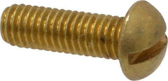 Value Collection - #10-32 UNF, 5/8" Length Under Head Slotted Drive Machine Screw - Round Head, Brass, Without Washer - Apex Tool & Supply