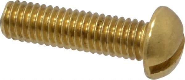 Value Collection - #10-32 UNF, 3/4" Length Under Head Slotted Drive Machine Screw - Round Head, Brass, Without Washer - Apex Tool & Supply