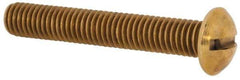 Value Collection - #10-32 UNF, 1-1/4" Length Under Head Slotted Drive Machine Screw - Round Head, Brass, Without Washer - Apex Tool & Supply