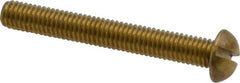 Value Collection - #10-32 UNF, 1-1/2" Length Under Head Slotted Drive Machine Screw - Round Head, Brass, Without Washer - Apex Tool & Supply