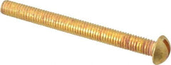 Value Collection - #10-32 UNF, 2" Length Under Head Slotted Drive Machine Screw - Round Head, Brass, Without Washer - Apex Tool & Supply