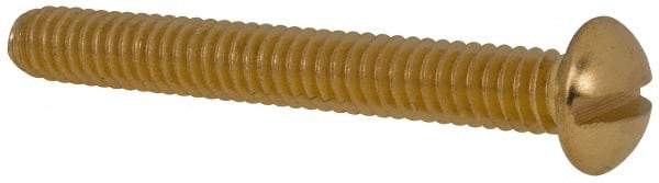 Value Collection - 1/4-20 UNC, 2" Length Under Head Slotted Drive Machine Screw - Round Head, Brass, Without Washer - Apex Tool & Supply
