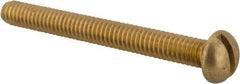Value Collection - 1/4-20 UNC, 2-1/2" Length Under Head Slotted Drive Machine Screw - Round Head, Brass, Without Washer - Apex Tool & Supply