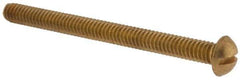Value Collection - 1/4-20 UNC, 3" Length Under Head Slotted Drive Machine Screw - Round Head, Brass, Without Washer - Apex Tool & Supply