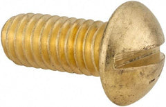Value Collection - 5/16-18 UNC, 3/4" Length Under Head Slotted Drive Machine Screw - Round Head, Brass, Uncoated, Without Washer - Apex Tool & Supply