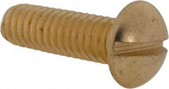 Value Collection - 5/16-18 UNC, 1" Length Under Head Slotted Drive Machine Screw - Round Head, Brass, Uncoated, Without Washer - Apex Tool & Supply