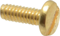 Value Collection - #2-56 UNC, 1/4" Length Under Head Slotted Drive Machine Screw - Binding Head, Brass, Uncoated, Without Washer - Apex Tool & Supply