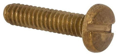 Made in USA - #2-56 UNC, 3/8" Length Under Head Slotted Drive Machine Screw - Binding Head, Brass, Uncoated, Without Washer - Apex Tool & Supply