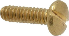 Value Collection - #4-40 UNC, 3/8" Length Under Head Slotted Drive Machine Screw - Binding Head, Brass, Uncoated, Without Washer - Apex Tool & Supply