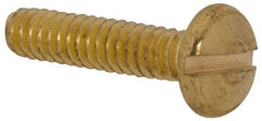 Made in USA - #4-40 UNC, 1/2" Length Under Head Slotted Drive Machine Screw - Binding Head, Brass, Uncoated, Without Washer - Apex Tool & Supply