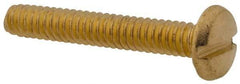 Made in USA - #4-40 UNC, 3/4" Length Under Head Slotted Drive Machine Screw - Binding Head, Brass, Uncoated, Without Washer - Apex Tool & Supply