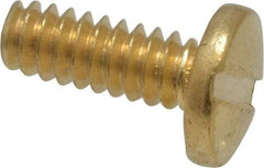 Value Collection - #6-32 UNC, 3/8" Length Under Head Slotted Drive Machine Screw - Binding Head, Brass, Uncoated, Without Washer - Apex Tool & Supply