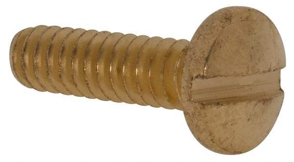 Value Collection - #6-32 UNC, 1/2" Length Under Head Slotted Drive Machine Screw - Binding Head, Brass, Uncoated, Without Washer - Apex Tool & Supply