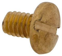 Made in USA - #8-32 UNC, 1/4" Length Under Head Slotted Drive Machine Screw - Binding Head, Brass, Uncoated, Without Washer - Apex Tool & Supply