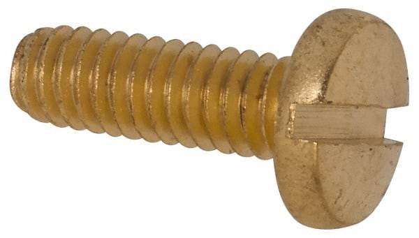 Value Collection - #8-32 UNC, 1/2" Length Under Head Slotted Drive Machine Screw - Binding Head, Brass, Uncoated, Without Washer - Apex Tool & Supply