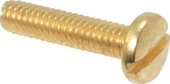 Value Collection - #8-32 UNC, 3/4" Length Under Head Slotted Drive Machine Screw - Binding Head, Brass, Uncoated, Without Washer - Apex Tool & Supply