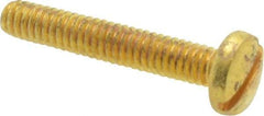 Value Collection - #8-32 UNC, 1" Length Under Head Slotted Drive Machine Screw - Binding Head, Brass, Uncoated, Without Washer - Apex Tool & Supply