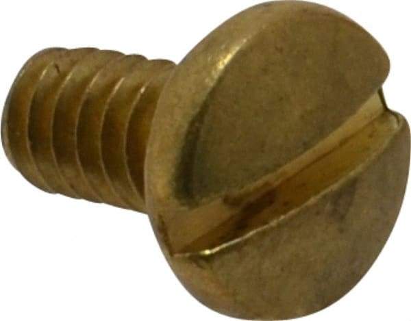 Value Collection - #10-24 UNC, 3/8" Length Under Head Slotted Drive Machine Screw - Binding Head, Brass, Uncoated, Without Washer - Apex Tool & Supply