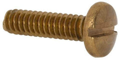 Value Collection - #10-24 UNC, 3/4" Length Under Head Slotted Drive Machine Screw - Binding Head, Brass, Uncoated, Without Washer - Apex Tool & Supply