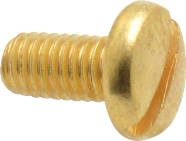 Value Collection - #10-32 UNF, 3/8" Length Under Head Slotted Drive Machine Screw - Binding Head, Brass, Uncoated, Without Washer - Apex Tool & Supply