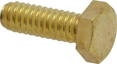 Value Collection - 1/4-20 UNC, 3/4" Length Under Head Hex Head Cap Screw - Brass, 7/16" Hex - Apex Tool & Supply