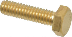 Value Collection - 5/16-18 UNC 1-3/4" Length Under Head Hex Head Cap Screw - Fully Threaded, Grade 8 Brass, Uncoated, 5/16" Hex - Apex Tool & Supply