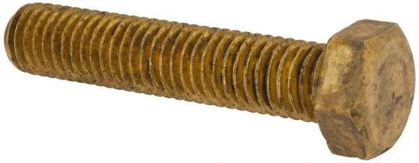 Value Collection - 1/2-13 UNC, 2-1/2" Length Under Head Hex Head Cap Screw - Brass, 3/4" Hex - Apex Tool & Supply