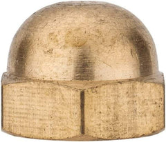 Value Collection - 3/8-16" UNC, 5/8" Width Across Flats, Uncoated, Brass Acorn Nut - 27/64" Overall Height - Apex Tool & Supply