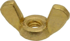 Value Collection - #8-32 UNC, Brass Standard Wing Nut - 0.91" Wing Span, 0.47" Wing Span - Apex Tool & Supply