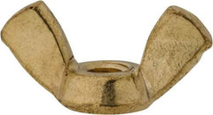 Value Collection - #10-24 UNC, Brass Standard Wing Nut - 0.91" Wing Span, 0.47" Wing Span - Apex Tool & Supply