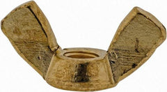 Value Collection - #10-32 UNF, Brass Standard Wing Nut - 0.91" Wing Span, 0.47" Wing Span - Apex Tool & Supply