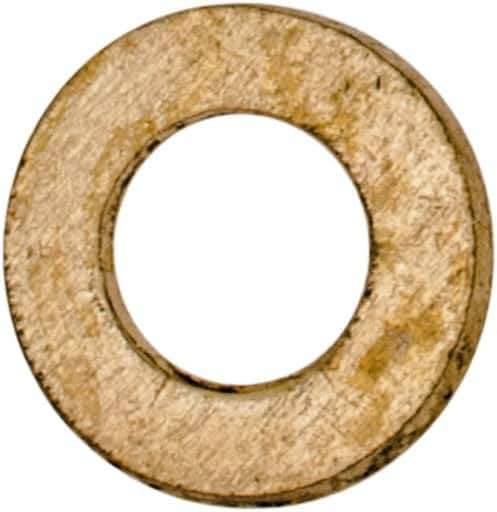 Value Collection - #2 Screw, Brass Standard Flat Washer - 0.099" ID x 3/16" OD, 0.02" Thick, Plain Finish - Apex Tool & Supply